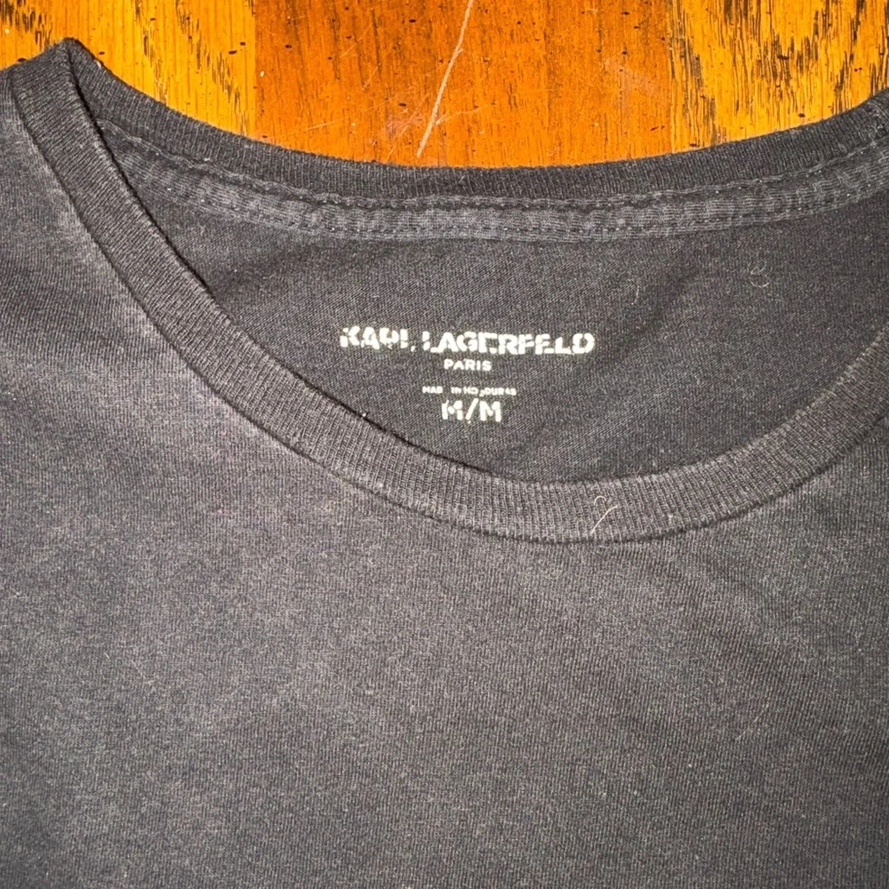 Karl Lagerfeld Navy Blue Short-Sleeve Skull Graphic Tee - Picture 2 of 3